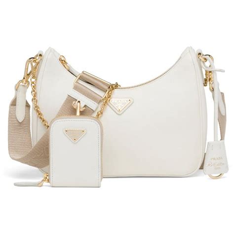 prada re-edition 2005 saffiano leather bag white